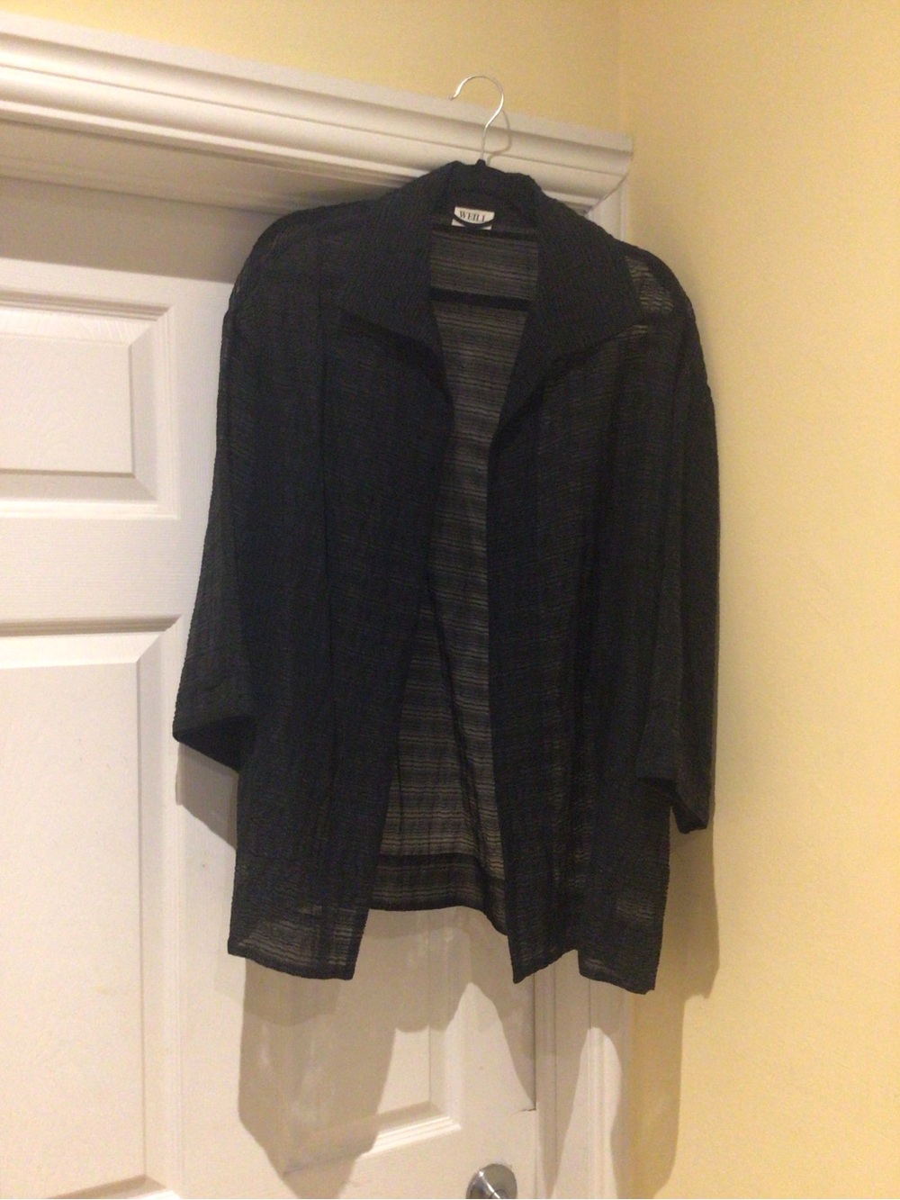 Weill Paris Sheer Refined Textured Silk Cardigan Timeless Elegance